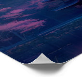 Japanse tempel bij het meer poster (Hoek)