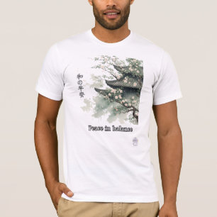 Japanse tempel bloesem watercolor kunstwerk t-shirt