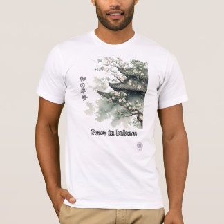 Japanse tempel bloesem watercolor kunstwerk t-shirt