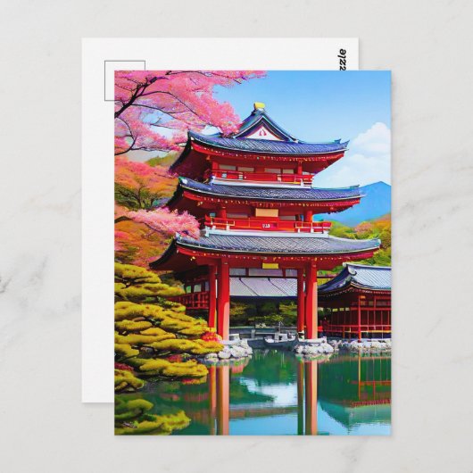 Japanse tempel briefkaart (Voorkant / Achterkant)