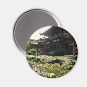 Japanse tempel, Byodo-in - Oahu bloemen Magneet (Voorkant / Achterkant)