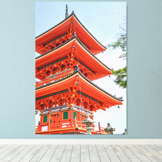 Japanse tempel canvas afdruk (Insitu (Houten vloer))