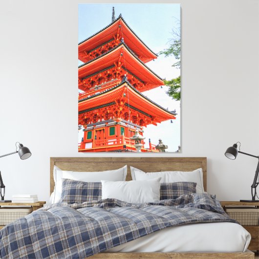 Japanse tempel canvas afdruk (Insitu (Slaapkamer))