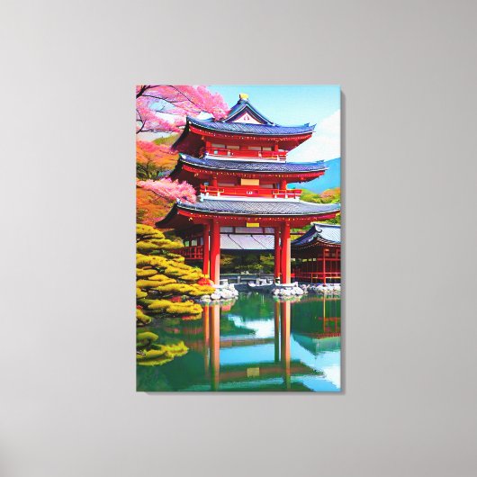 Japanse Tempel Canvas Afdruk (Voorkant)