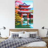 Japanse tempel canvas afdruk (Insitu (Slaapkamer))