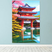 Japanse tempel canvas afdruk (Insitu (Houten vloer))