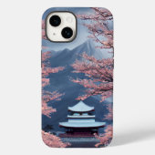 Japanse tempel, Cherry Blossom, Mountains Modern Case-Mate iPhone Case (Achterkant)