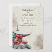 Japanse tempel en een mooie bruiloft in Bamboe Save The Date (Achterkant)