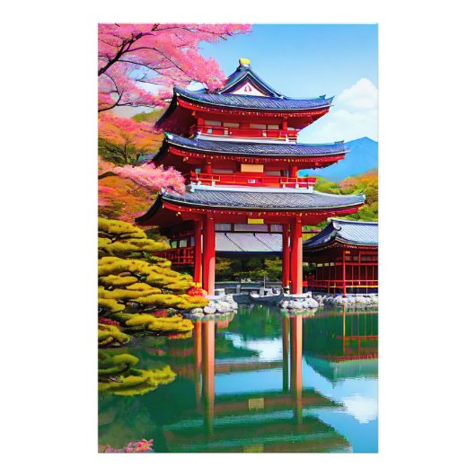 Japanse Tempel Foto Afdruk (Voorkant)