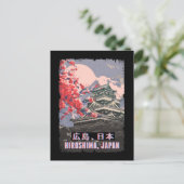 Japanse tempel Hiroshima Anime Cherry Blossom Briefkaart (Staand voorkant)