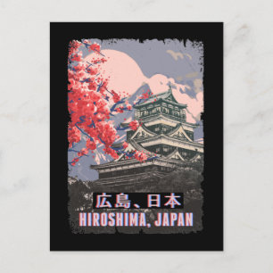 Japanse tempel Hiroshima Anime Cherry Blossom Briefkaart