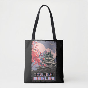 Japanse tempel Hiroshima Anime Cherry Blossom Tote Bag
