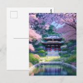 Japanse tempel in een prachtige tuin briefkaart (Voorkant / Achterkant)
