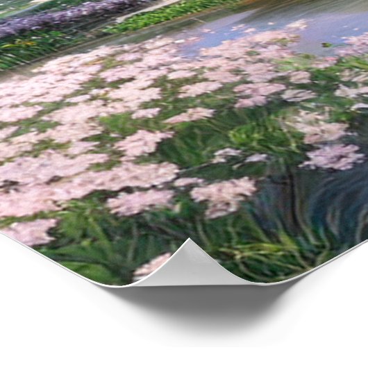 Japanse tempel in een tuin poster (Hoek)