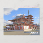 Japanse Tempel in het Briefkaart van Osaka (Voorkant)