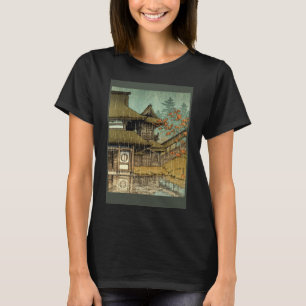 Japanse tempel in regen Japan Japanse schilderij K T-shirt
