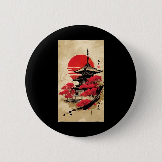 Japanse tempel Kyoto Tokyo Shrine Ronde Button 5,7 Cm (Voorkant)