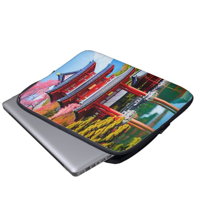 Japanse tempel laptop sleeve (Voorkant onderkant)