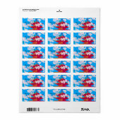 Japanse tempel met kersenbloesem etiket (Full Sheet)