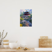 Japanse tempel, mooie tuin poster (Keuken)
