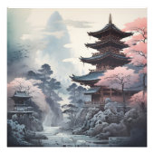 Japanse Tempel Traditionele Schilderij Foto Afdruk (Voorkant)