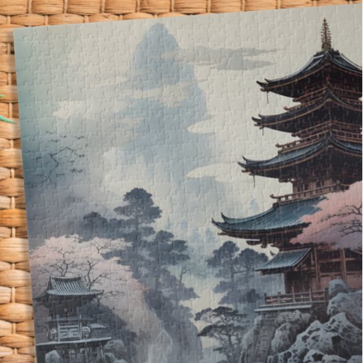 Japanse Tempel Traditionele Schilderij Legpuzzel