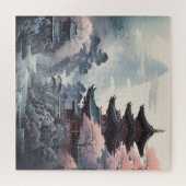 Japanse Tempel Traditionele Schilderij Legpuzzel (Horizontaal)