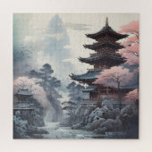 Japanse Tempel Traditionele Schilderij Legpuzzel (Verticaal)