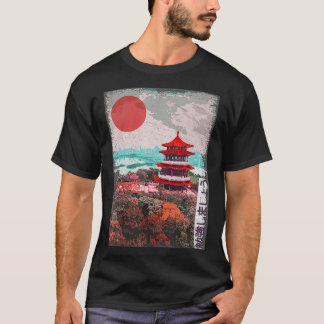  japanse tempelboom bloesem japan woodblo t-shirt