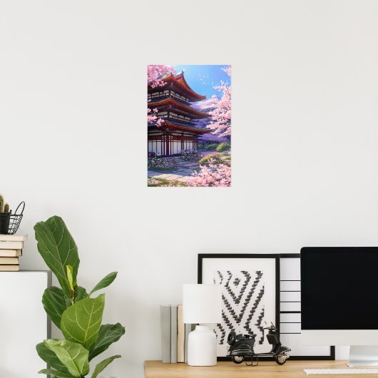 Japanse tempeltuin poster (Thuiskantoor)