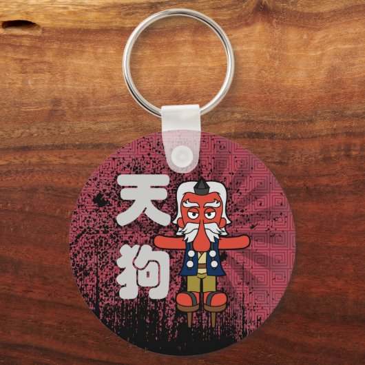 Japanse Tengu Warrior Yokai Sleutelhanger (Voorkant)