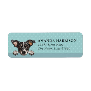 Japanse Terrier-hond retouradreslabels Etiket