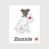 Japanse Terriër Japanse Vlag Sticker (Vel)