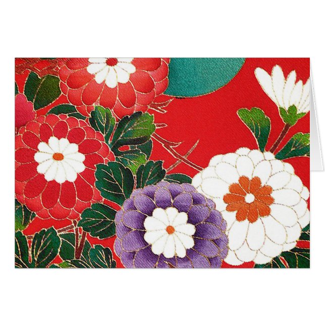  Japanse textielproducten - Red Dahlias (Voorkant Horizontaal)