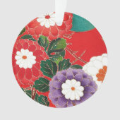  Japanse textielproducten - Red Dahlias Ornament (voorkant)