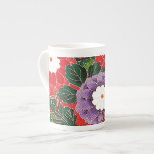 Japanse textielproducten - Red Dahlias Porselein Kop