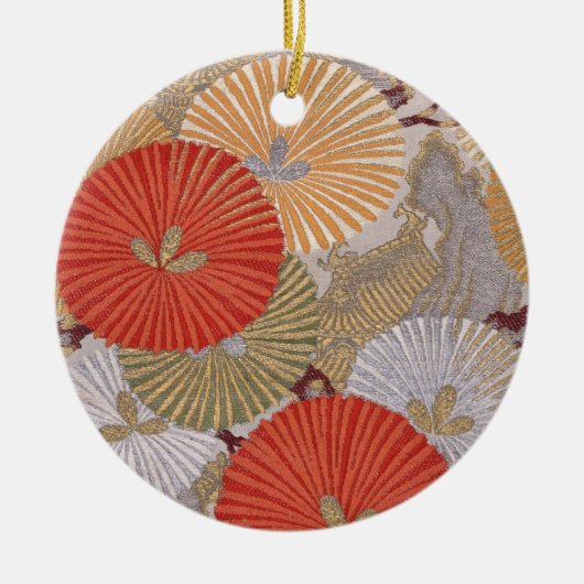Japanse textielversiering keramisch ornament (Voorkant)