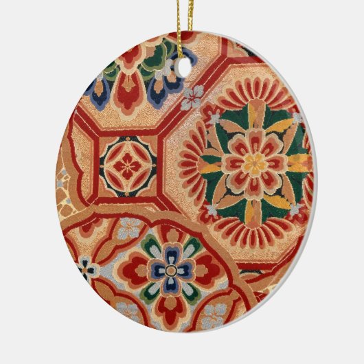 Japanse textielversiering keramisch ornament (Links)