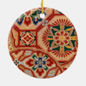 Japanse textielversiering keramisch ornament (Achterkant)