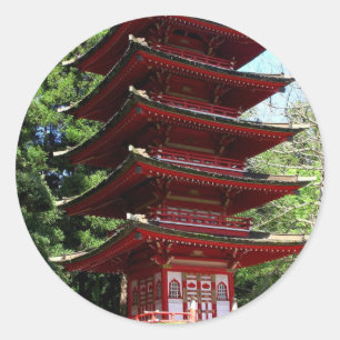 Japanse thea-tuin in Golden Gate Park in San Fra Ronde Sticker