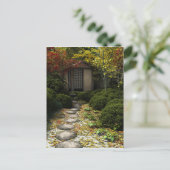 Japanse Theehuis en Tuin in Herfst Briefkaart (Staand voorkant)