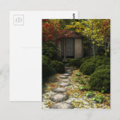Japanse Theehuis en Tuin in Herfst Briefkaart (Voorkant / Achterkant)