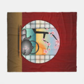 Japanse Theekamer Rode Custom Fleece Dekens (Voorkant (Horizontaal))