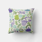 Japanse theepotten en bladeren kussen (Achterkant)