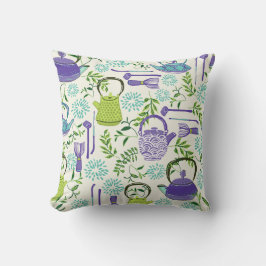 Japanse theepotten en bladeren kussen