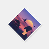 Japanse thema Geisha-boom en stijgende zon Servetten (Hoek)