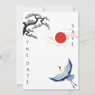Japanse thematische trouwuitnodiging kaart