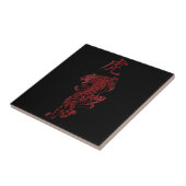 Japanse Tiger Kanji Calligraphy Tattoo Art Tegeltje (Zijkant)