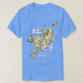 Japanse tijger - Aziatische bloemen Tattoo Kunst T-shirt (Design voorkant)