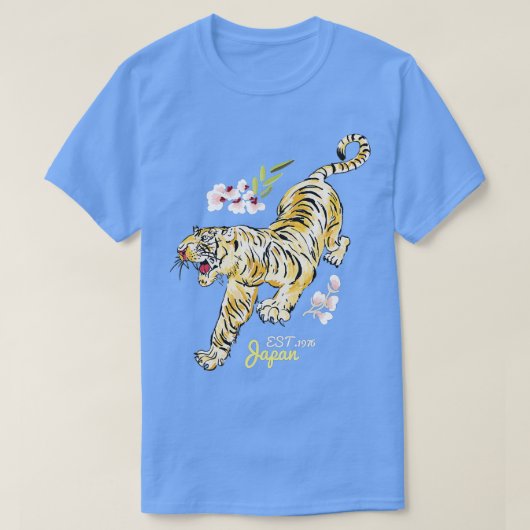  Japanse tijger - Aziatische bloemen Tattoo Kunst T-shirt (Design voorkant)